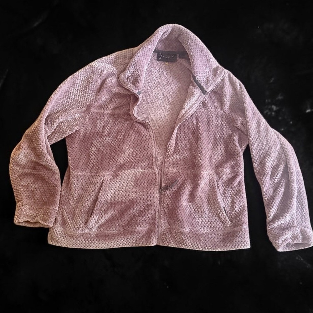 Free Country Womens XXL Lavender Waffle Fleece Full Zip Jacket Honeycomb - Picture 3 of 12
